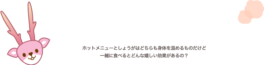 ホットメニューとしょうが